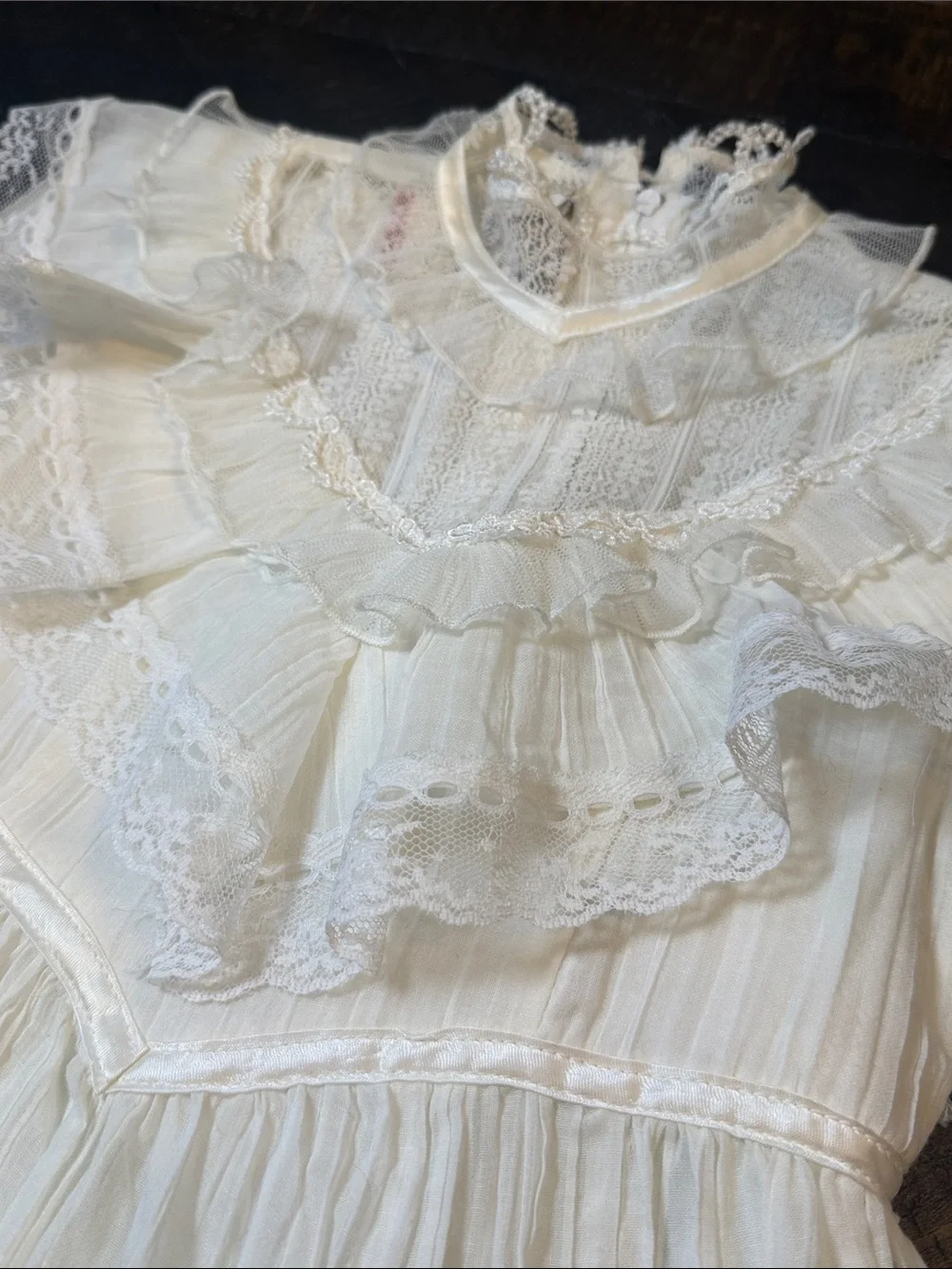 Vintage Gunne Sax‎ Girls 7 Prairie Lace Victorian Ivory Dress